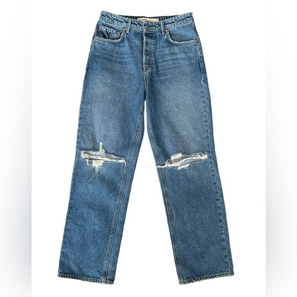 GRLFND x Revolve Amanda Jeans Distressed Straight Leg 90s High Waist Scandi 26 - Picture 4 of 13